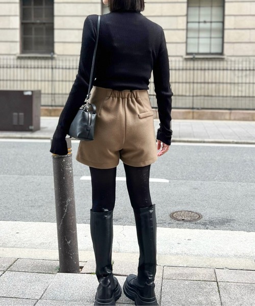 AMELY（エミリー）の「≪ミクエリ×AMELYコラボ≫ウールMIXショートパンツ（その他パンツ・レディース・ブラック/ベージュ/グレー・M/L）」の22枚目の写真