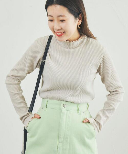 coen（コーエン）の「メロータートルネックロンT（Tシャツ/カットソー・レディース・オフホワイト/ナチュラル/モカ/ライム/ライラック/ブラック・M/L）」の4枚目の写真