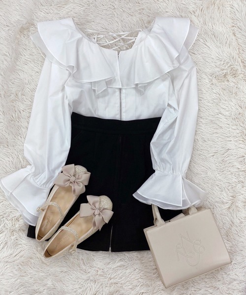 one after another NICE CLAUP（ワンアフターアナザーナイスクラップ）の「リボンカンフーシューズ　2023SS（バレエシューズ・レディース・アイボリー系/ブラック系その他/シルバー系その他・SMALL/MEDIUM/LARGE）」の19枚目の写真