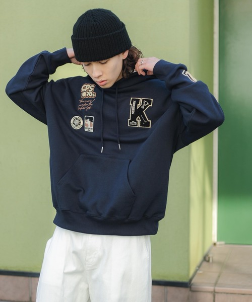 WEGO（ウィゴー）の「WEGO/ヘビーウエイト サガラワッペンプルパーカー（パーカー・メンズ・ネイビー/ダークグリーン/ベージュ・MEDIUM/LARGE）」の10枚目の写真