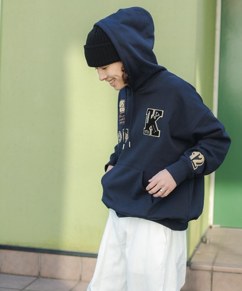 WEGO（ウィゴー）の「WEGO/ヘビーウエイト サガラワッペンプルパーカー（パーカー・メンズ・ネイビー/ダークグリーン/ベージュ・MEDIUM/LARGE）」の15枚目の写真