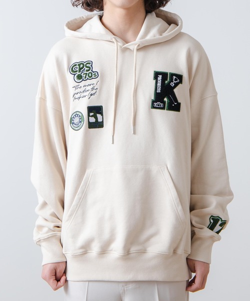 WEGO（ウィゴー）の「WEGO/ヘビーウエイト サガラワッペンプルパーカー（パーカー・メンズ・ネイビー/ダークグリーン/ベージュ・MEDIUM/LARGE）」の18枚目の写真