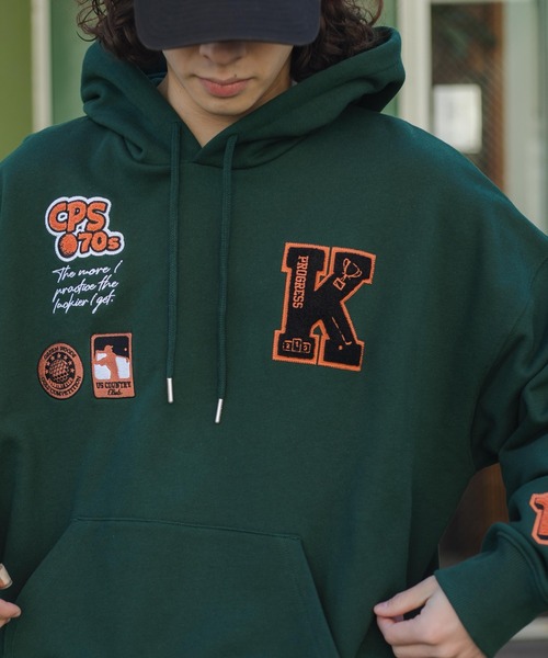 WEGO（ウィゴー）の「WEGO/ヘビーウエイト サガラワッペンプルパーカー（パーカー・メンズ・ネイビー/ダークグリーン/ベージュ・MEDIUM/LARGE）」の20枚目の写真