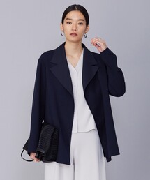 新品　ICB ナイロン　ブルゾン　ネイビー リヨセルナイロンワッシャー ノーカラーブルゾン（ブルゾン