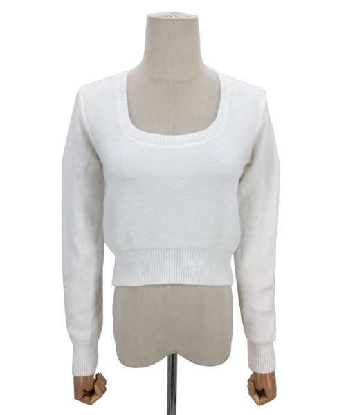 Amulet(アミュレット)の「スクエアネックミニ丈ニット(ニット/セーター・レディース・ブラック/グレー/ホワイト/ベージュ・FREE)」の16枚目の写真