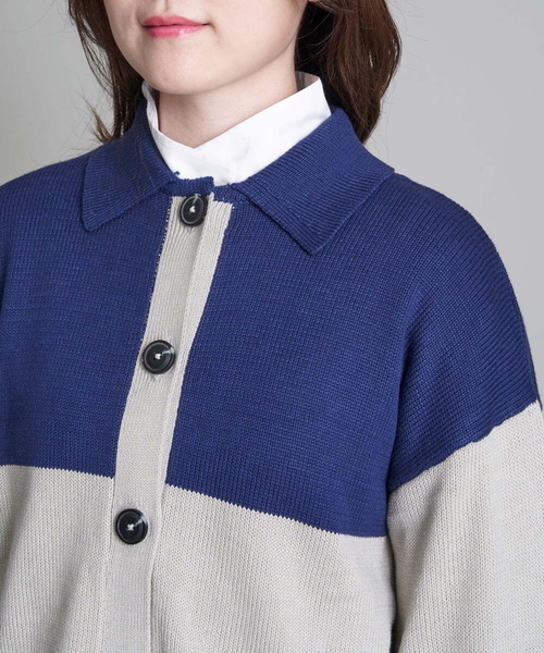 A de a.v.v（アードアー・ヴェ・ヴェ）の「バイカラーカーディガン（カーディガン/ボレロ・レディース・ブラック/ベージュ・38/36）」の17枚目の写真