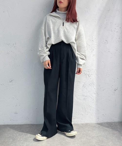 apres jour mignon(アプレジュールミニョン)の「ハーフジップ裏毛スウェット【ZOZOTOWN限定アイテム】(スウェット・レディース・オートミール/ネイビー/アイボリー・フリー/X-LARGE)」の18枚目の写真