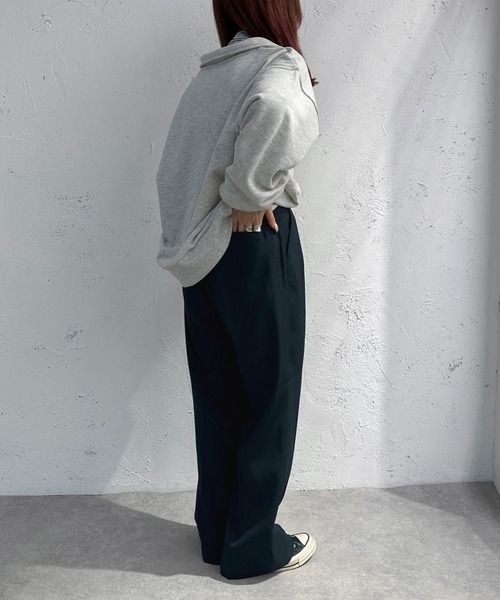 apres jour mignon(アプレジュールミニョン)の「ハーフジップ裏毛スウェット【ZOZOTOWN限定アイテム】(スウェット・レディース・オートミール/ネイビー/アイボリー・フリー/X-LARGE)」の19枚目の写真