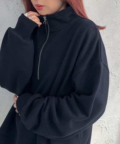 apres jour mignon(アプレジュールミニョン)の「ハーフジップ裏毛スウェット【ZOZOTOWN限定アイテム】(スウェット・レディース・オートミール/ネイビー/アイボリー・フリー/X-LARGE)」の22枚目の写真