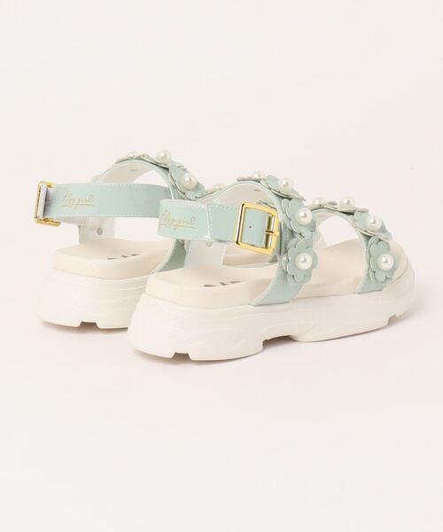 algy(アルジー)の「(ALGY)花柄 フラットヒール サンダル(サンダル・キッズ・ライトグリーン/ホワイト/ブラック/パープル・24.0cm/23.0cm/22.0cm/20.0cm/21.0cm/19.0cm)」の5枚目の写真