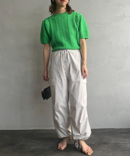 JEANS FACTORY Clothes（ジーンズファクトリークローズ）の「【MORE 6月号掲載】[Jeans Factory Clothes/ジーンズファクトリークローズ] ワイドカーゴパンツ（カーゴパンツ・レディース・ピンク/カーキ/ライトグレー/ブラック・F）」の12枚目の写真