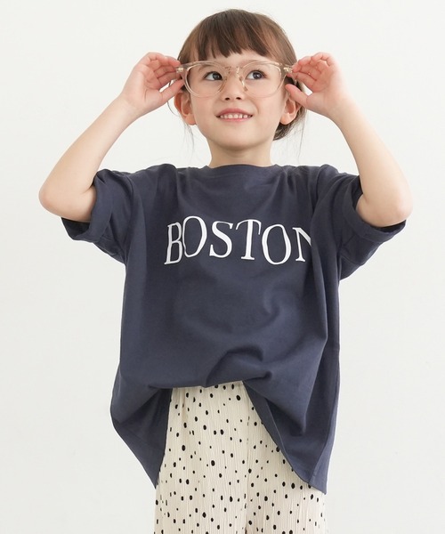 coca(coca)(コカ)の「キッズ 親子お揃いビッグシルエットプリントTシャツ(Tシャツ/カットソー・キッズ・ネイビー/チャコール/ベージュ/ホワイト・100/110/120/130/140)」の4枚目の写真