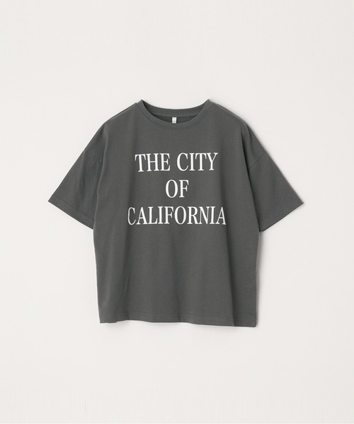 coca(coca)(コカ)の「キッズ 親子お揃いビッグシルエットプリントTシャツ(Tシャツ/カットソー・キッズ・ネイビー/チャコール/ベージュ/ホワイト・100/110/120/130/140)」の1枚目の写真