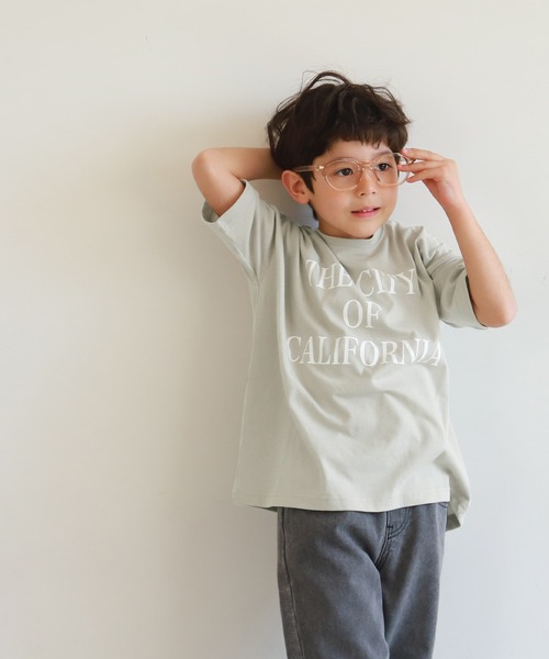 coca(coca)(コカ)の「キッズ 親子お揃いビッグシルエットプリントTシャツ(Tシャツ/カットソー・キッズ・ネイビー/チャコール/ベージュ/ホワイト・100/110/120/130/140)」の11枚目の写真