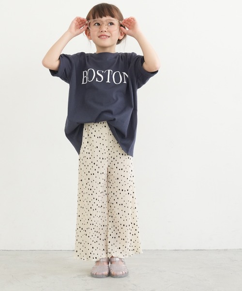 coca(coca)(コカ)の「キッズ 親子お揃いビッグシルエットプリントTシャツ(Tシャツ/カットソー・キッズ・ネイビー/チャコール/ベージュ/ホワイト・100/110/120/130/140)」の8枚目の写真