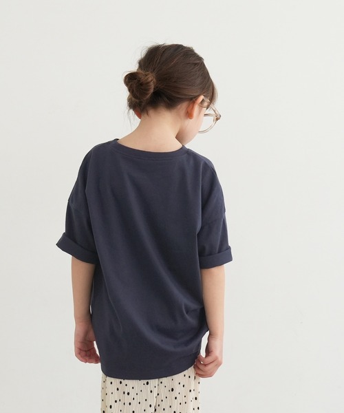 coca(coca)(コカ)の「キッズ 親子お揃いビッグシルエットプリントTシャツ(Tシャツ/カットソー・キッズ・ネイビー/チャコール/ベージュ/ホワイト・100/110/120/130/140)」の10枚目の写真