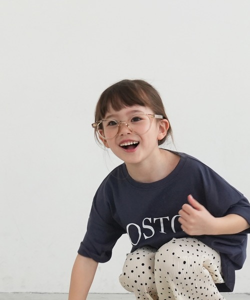 coca(coca)(コカ)の「キッズ 親子お揃いビッグシルエットプリントTシャツ(Tシャツ/カットソー・キッズ・ネイビー/チャコール/ベージュ/ホワイト・100/110/120/130/140)」の6枚目の写真