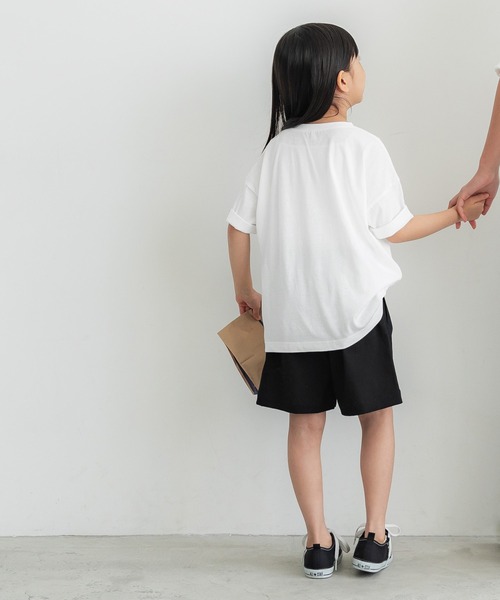 coca(coca)(コカ)の「キッズ 親子お揃いビッグシルエットプリントTシャツ(Tシャツ/カットソー・キッズ・ネイビー/チャコール/ベージュ/ホワイト・100/110/120/130/140)」の9枚目の写真