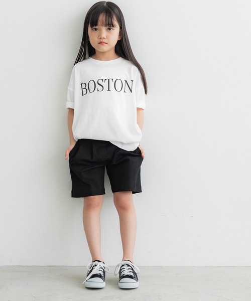 coca(coca)(コカ)の「キッズ 親子お揃いビッグシルエットプリントTシャツ(Tシャツ/カットソー・キッズ・ネイビー/チャコール/ベージュ/ホワイト・100/110/120/130/140)」の5枚目の写真