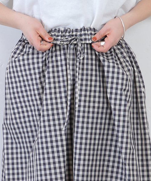 ラックス メモリータフタ ギャザースカート　カーキ ラックス メモリータフタ ギャザースカート カーキ ラックス