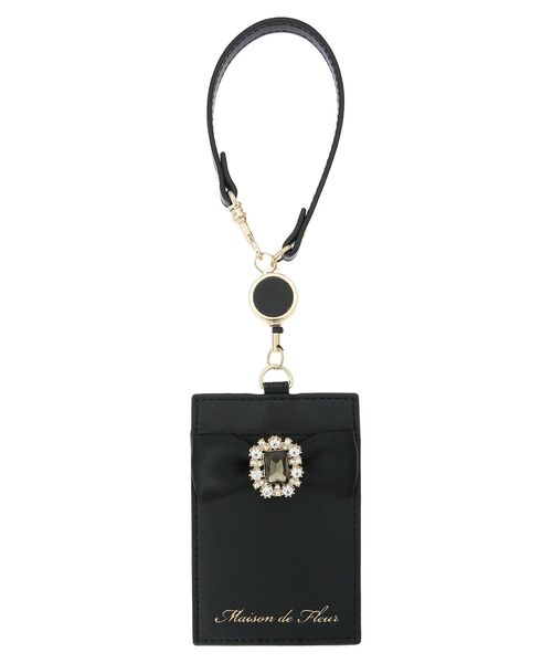Maison de FLEUR（メゾンドフルール）の「リール付きビジューリボンパスケース（財布・レディース・ブラック/ライトピンク/ピンク・FREE）」の14枚目の写真