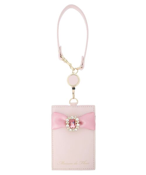 Maison de FLEUR（メゾンドフルール）の「リール付きビジューリボンパスケース（財布・レディース・ブラック/ライトピンク/ピンク・FREE）」の19枚目の写真