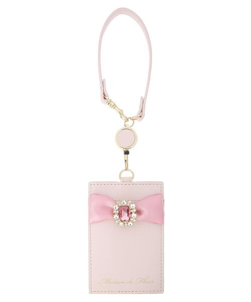 Maison de FLEUR（メゾンドフルール）の「リール付きビジューリボンパスケース（財布・レディース・ブラック/ライトピンク/ピンク・FREE）」の17枚目の写真