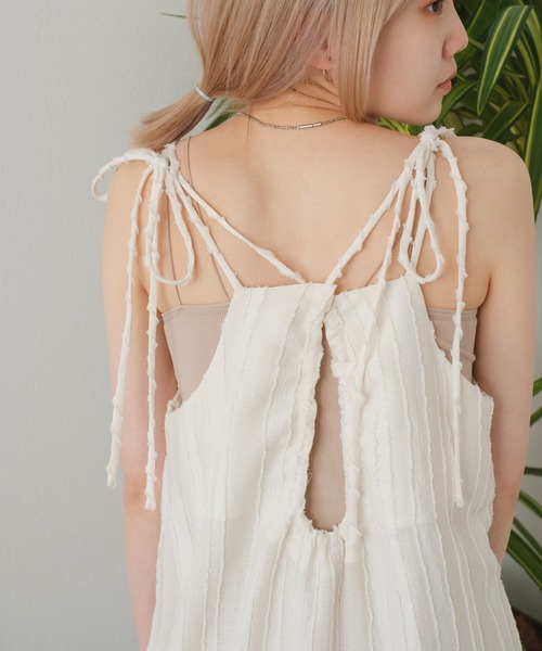 Kastane（カスタネ）の「【サイズ展開あり】ストライプジャガードキャミワンピース（ワンピース・レディース・アイボリー/ネイビー・0/1）」の10枚目の写真