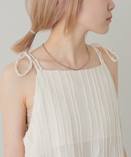 Kastane（カスタネ）の「【サイズ展開あり】ストライプジャガードキャミワンピース（ワンピース・レディース・アイボリー/ネイビー・0/1）」の8枚目の写真