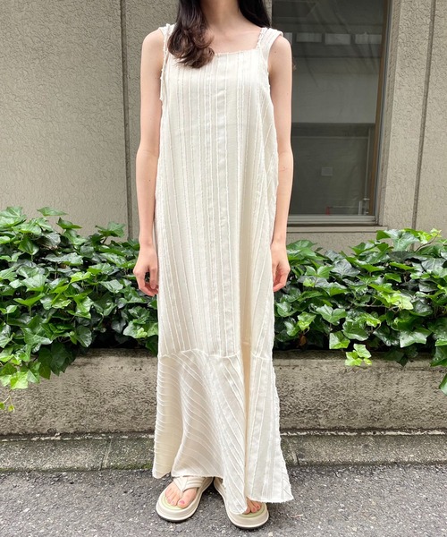 Kastane（カスタネ）の「【サイズ展開あり】ストライプジャガードキャミワンピース（ワンピース・レディース・アイボリー/ネイビー・0/1）」の6枚目の写真