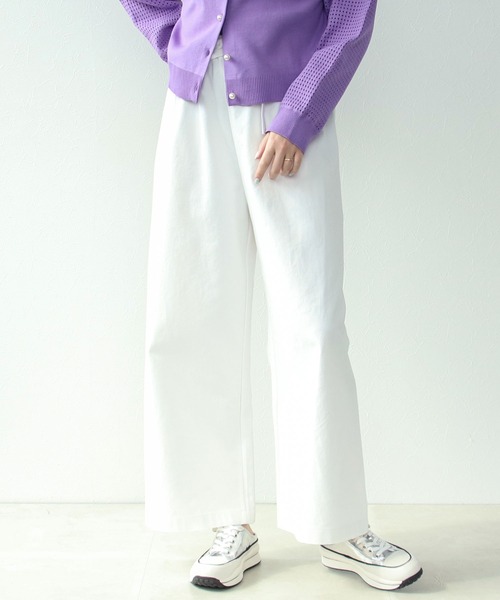 Cepica(セピカ)の「コットンカラーワイドパンツⅢ(その他パンツ・レディース・ネイビー/オフホワイト/ターコイズブルー/イエロー/ピンク/オレンジ/グリーン・FREE)」の2枚目の写真