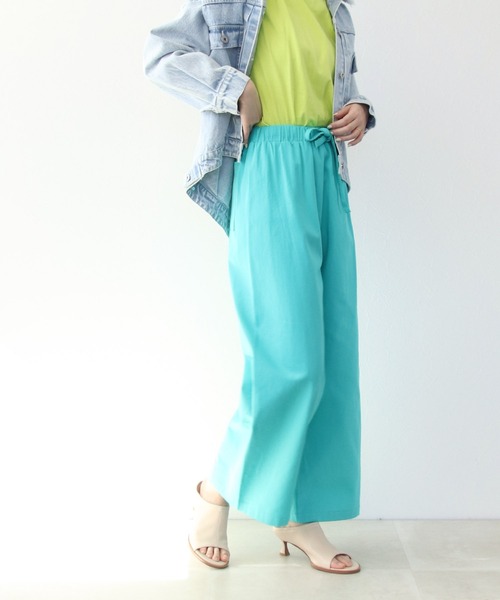 Cepica(セピカ)の「コットンカラーワイドパンツⅢ(その他パンツ・レディース・ネイビー/オフホワイト/ターコイズブルー/イエロー/ピンク/オレンジ/グリーン・FREE)」の4枚目の写真