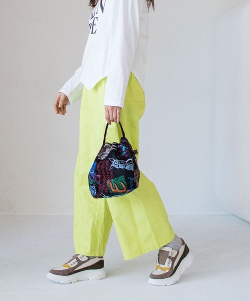 Cepica(セピカ)の「コットンカラーワイドパンツⅢ(その他パンツ・レディース・ネイビー/オフホワイト/ターコイズブルー/イエロー/ピンク/オレンジ/グリーン・FREE)」の5枚目の写真