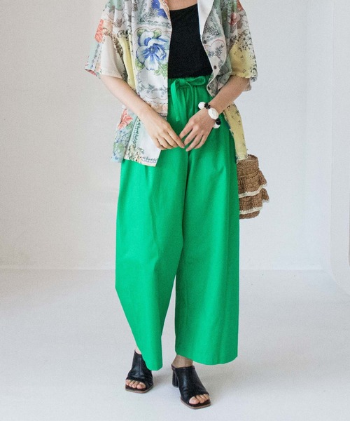 Cepica(セピカ)の「コットンカラーワイドパンツⅢ(その他パンツ・レディース・ネイビー/オフホワイト/ターコイズブルー/イエロー/ピンク/オレンジ/グリーン・FREE)」の3枚目の写真