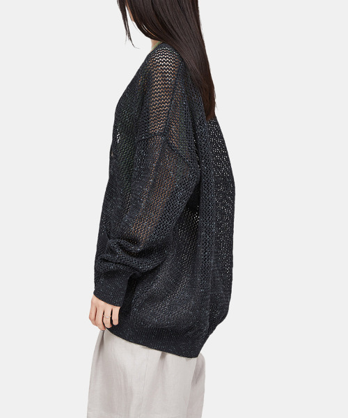 BALLAST ARK（バラストアーク）の「BALLAST ARK / バラストアーク：MESH CARDIGAN：BA07-K004[AST]（カーディガン/ボレロ・メンズ・ベージュ/ブラック・FREE）」の14枚目の写真
