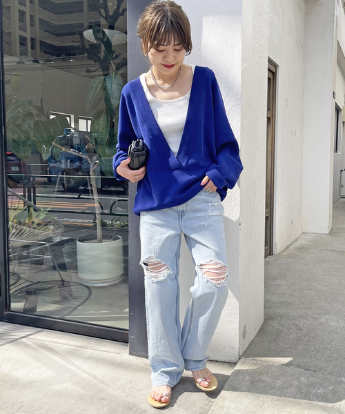 Spick & Span(スピックアンドスパン)の「≪WEB限定追加≫ミラノリブVネックニュアンスプルオーバー(ニット/セーター・レディース・チャコールグレー/ブルー系その他・FREE)」の17枚目の写真