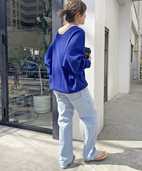 Spick & Span(スピックアンドスパン)の「≪WEB限定追加≫ミラノリブVネックニュアンスプルオーバー(ニット/セーター・レディース・チャコールグレー/ブルー系その他・FREE)」の11枚目の写真