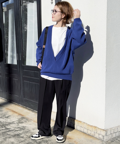 Spick & Span(スピックアンドスパン)の「≪WEB限定追加≫ミラノリブVネックニュアンスプルオーバー(ニット/セーター・レディース・チャコールグレー/ブルー系その他・FREE)」の18枚目の写真