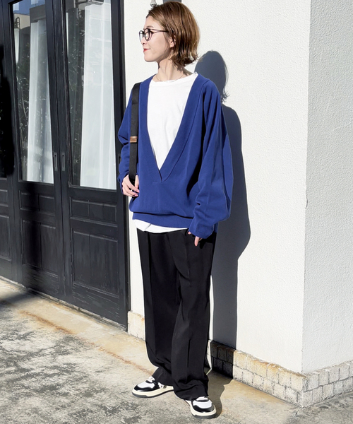 Spick & Span(スピックアンドスパン)の「≪WEB限定追加≫ミラノリブVネックニュアンスプルオーバー(ニット/セーター・レディース・チャコールグレー/ブルー系その他・FREE)」の6枚目の写真