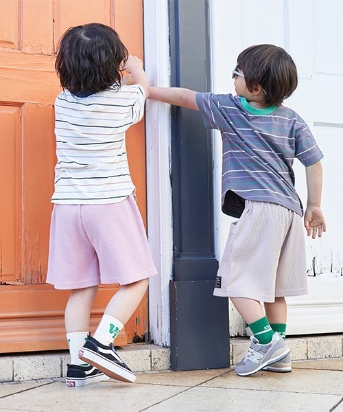 b・ROOM(ビールーム)の「【ふわふワッフル】4分丈ポケットパンツ(その他パンツ・キッズ・ピンク/チャコール/ライトカーキ/ベージュ/ブルーグレー・110cm/120cm/140cm/100cm/130cm)」の7枚目の写真