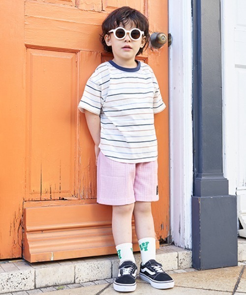 b・ROOM(ビールーム)の「【ふわふワッフル】4分丈ポケットパンツ(その他パンツ・キッズ・ピンク/チャコール/ライトカーキ/ベージュ/ブルーグレー・110cm/120cm/140cm/100cm/130cm)」の9枚目の写真