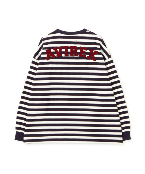 AVIREX(アヴィレックス)の「【WEB&DEPOT限定】BORDER LOGO LONG SLEEVE T-SHIRT / ボーダー ロゴ 長袖 Tシャツ / AVIREX / アヴィレックス(Tシャツ/カットソー・メンズ・ネイビー/オレンジ・L/M)」の7枚目の写真