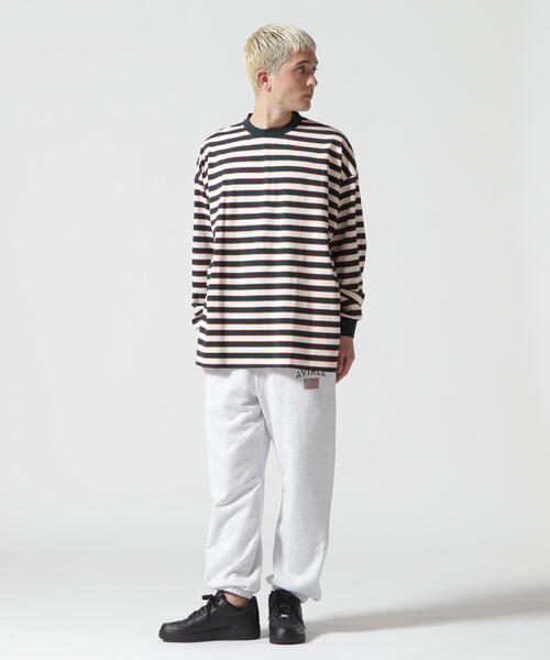 AVIREX(アヴィレックス)の「【WEB&DEPOT限定】BORDER LOGO LONG SLEEVE T-SHIRT / ボーダー ロゴ 長袖 Tシャツ / AVIREX / アヴィレックス(Tシャツ/カットソー・メンズ・ネイビー/オレンジ・L/M)」の11枚目の写真