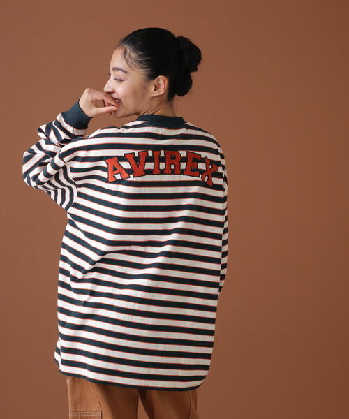 AVIREX(アヴィレックス)の「【WEB&DEPOT限定】BORDER LOGO LONG SLEEVE T-SHIRT / ボーダー ロゴ 長袖 Tシャツ / AVIREX / アヴィレックス(Tシャツ/カットソー・メンズ・ネイビー/オレンジ・L/M)」の12枚目の写真