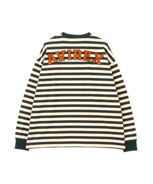AVIREX(アヴィレックス)の「【WEB&DEPOT限定】BORDER LOGO LONG SLEEVE T-SHIRT / ボーダー ロゴ 長袖 Tシャツ / AVIREX / アヴィレックス(Tシャツ/カットソー・メンズ・ネイビー/オレンジ・L/M)」の16枚目の写真