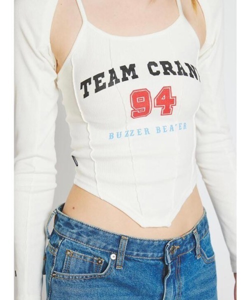 CRANK(クランク)の「【CRANK/クランク】CORSET SLEEVELESS BOLERO SET/コルセット ノースリーブ キャミソール ボレロ セット(Tシャツ/カットソー・レディース・ホワイト/ネイビー/杢グレー・ONE SIZE)」の8枚目の写真