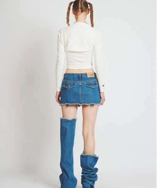 CRANK(クランク)の「【CRANK/クランク】CORSET SLEEVELESS BOLERO SET/コルセット ノースリーブ キャミソール ボレロ セット(Tシャツ/カットソー・レディース・ホワイト/ネイビー/杢グレー・ONE SIZE)」の6枚目の写真