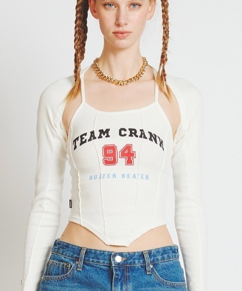 CRANK(クランク)の「【CRANK/クランク】CORSET SLEEVELESS BOLERO SET/コルセット ノースリーブ キャミソール ボレロ セット(Tシャツ/カットソー・レディース・ホワイト/ネイビー/杢グレー・ONE SIZE)」の17枚目の写真