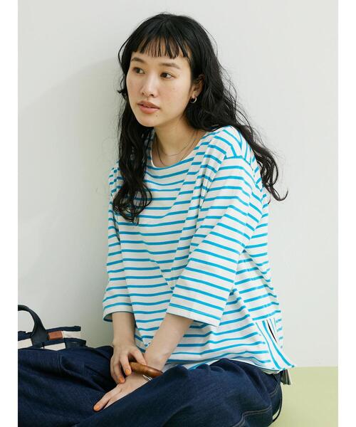 CRAFT STANDARD BOUTIQUE(クラフトスタンダードブティック)の「ボーダースリットプルオーバー(Tシャツ/カットソー・レディース・ピンク/グリーン/ネイビー/ブルー・FREE)」の22枚目の写真