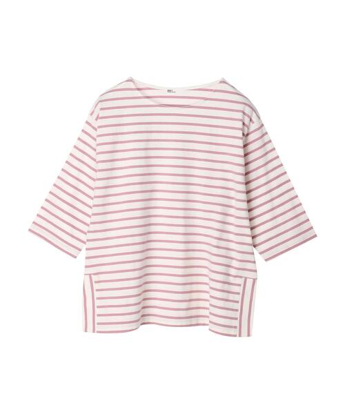 CRAFT STANDARD BOUTIQUE(クラフトスタンダードブティック)の「ボーダースリットプルオーバー(Tシャツ/カットソー・レディース・ピンク/グリーン/ネイビー/ブルー・FREE)」の8枚目の写真